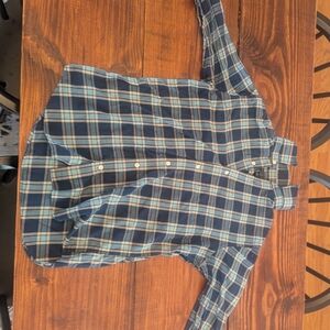 Banana Republic Kids Navy and Light Blue Plaid Shirt